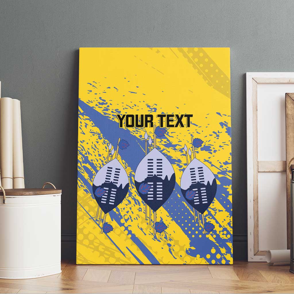 Eswatini Football Custom Canvas Wall Art Sihlangu Semnikati Yellow - African Pride