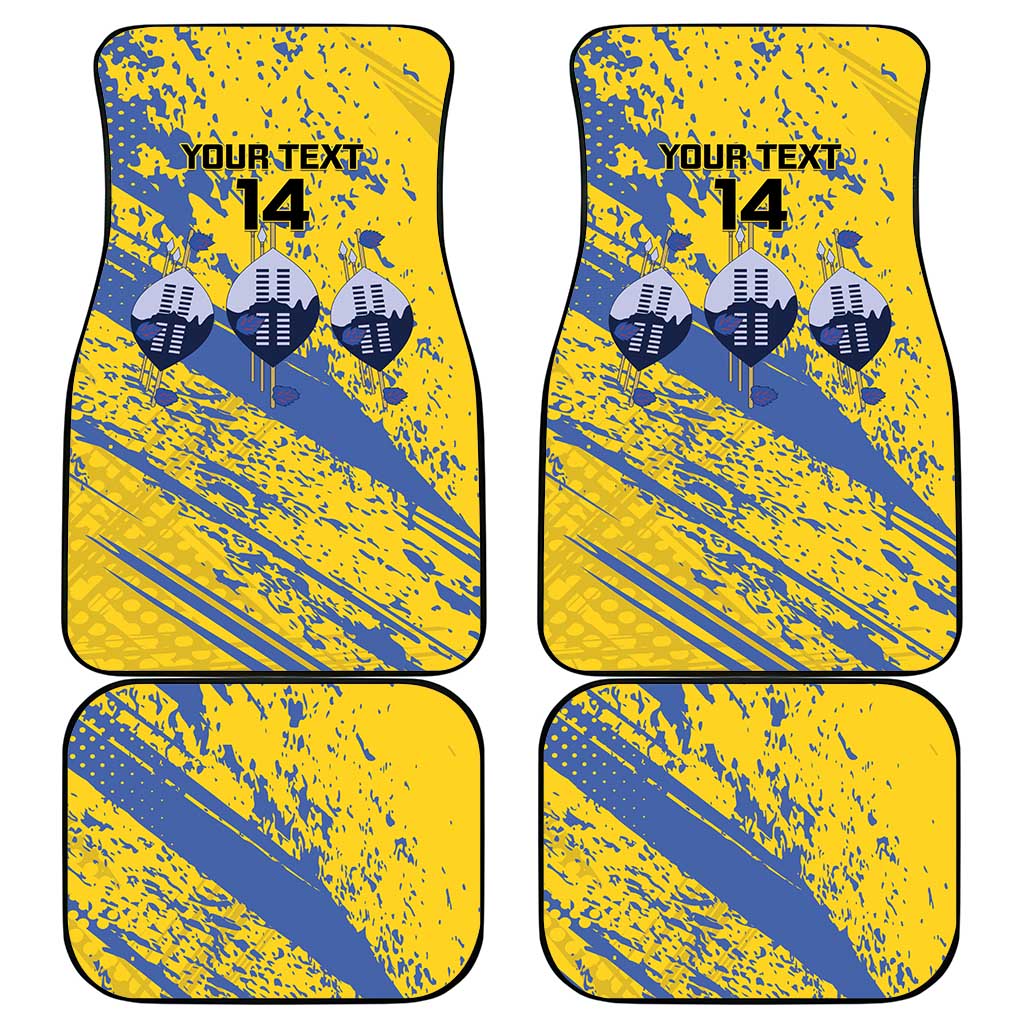 Eswatini Football Custom Car Mats Sihlangu Semnikati Yellow - African Pride
