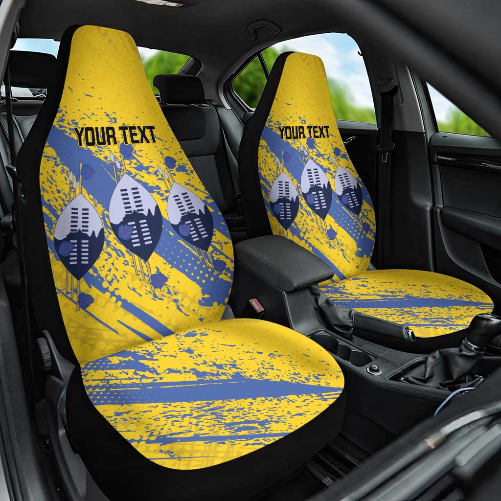 Eswatini Football Custom Car Seat Cover Sihlangu Semnikati Yellow - African Pride