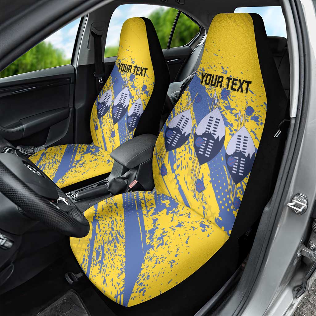 Eswatini Football Custom Car Seat Cover Sihlangu Semnikati Yellow - African Pride