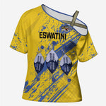 Eswatini Football Custom Cross Shoulder Shirt Sihlangu Semnikati Yellow