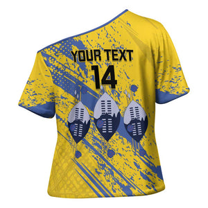 Eswatini Football Custom Cross Shoulder Shirt Sihlangu Semnikati Yellow