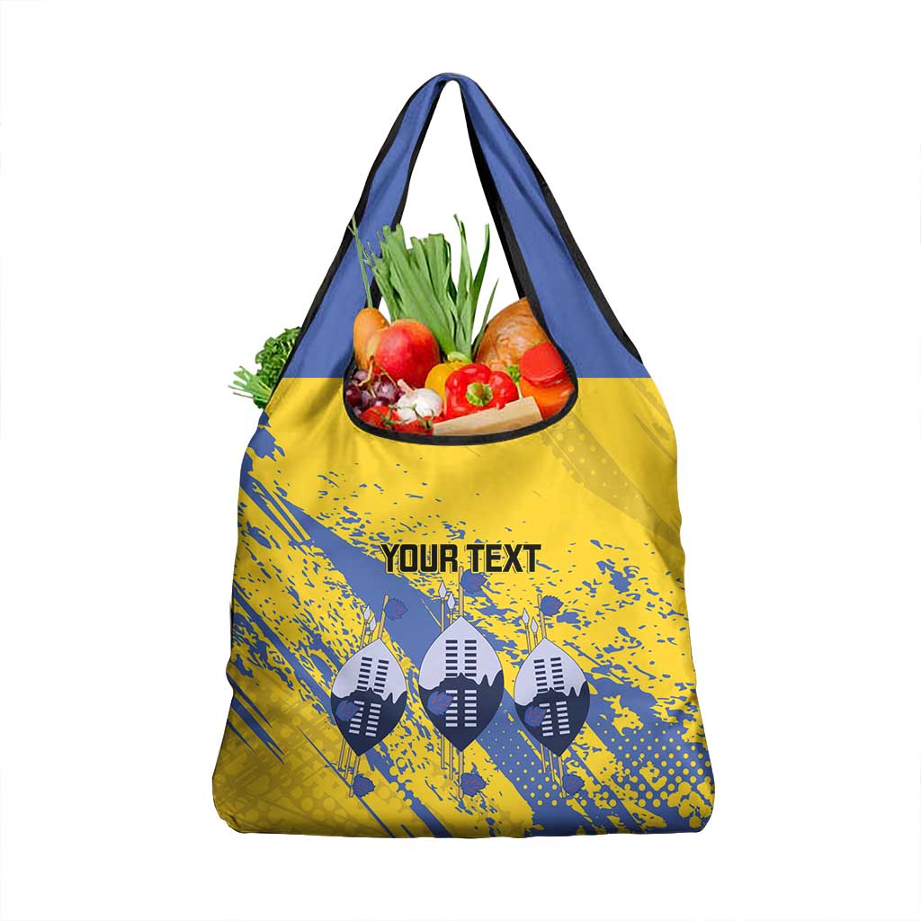 Eswatini Football Custom Grocery Bag Sihlangu Semnikati Yellow - African Pride