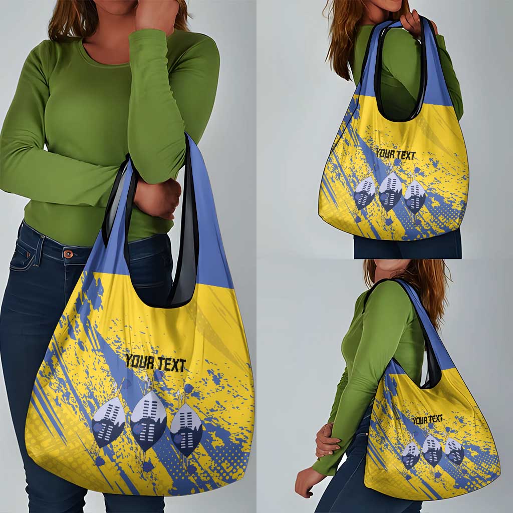 Eswatini Football Custom Grocery Bag Sihlangu Semnikati Yellow - African Pride