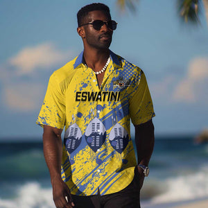 Eswatini Football Custom Hawaiian Shirt Sihlangu Semnikati Yellow - African Pride