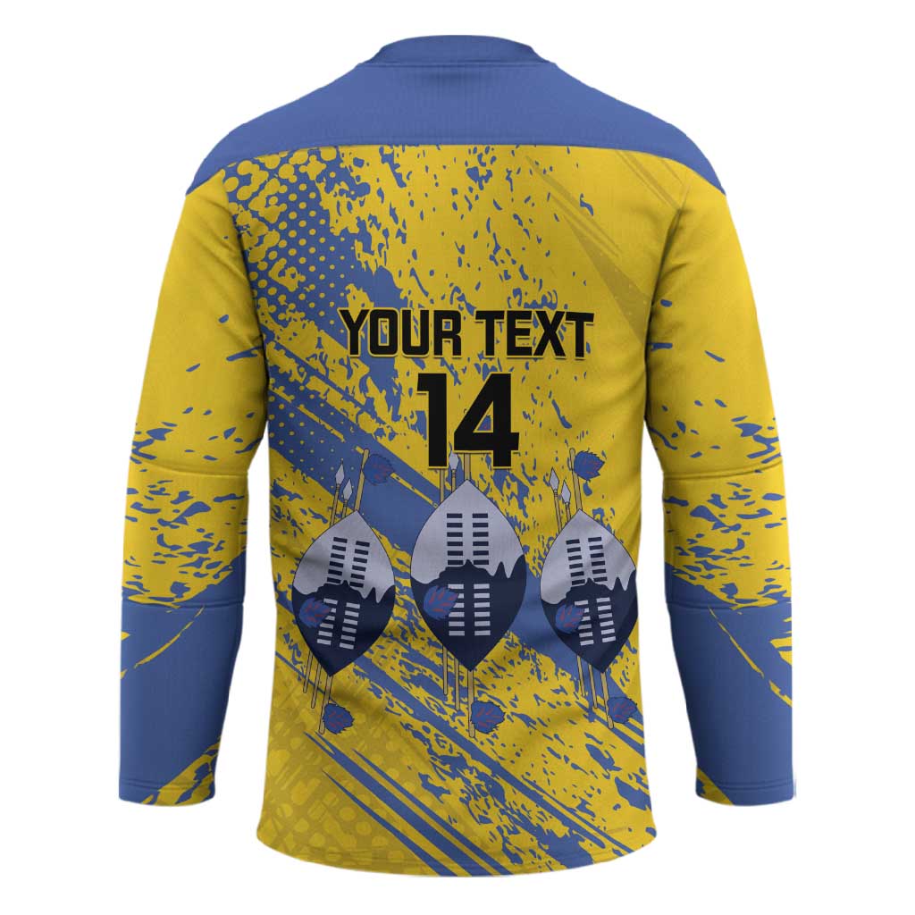 Eswatini Football Custom Hockey Jersey Sihlangu Semnikati Yellow