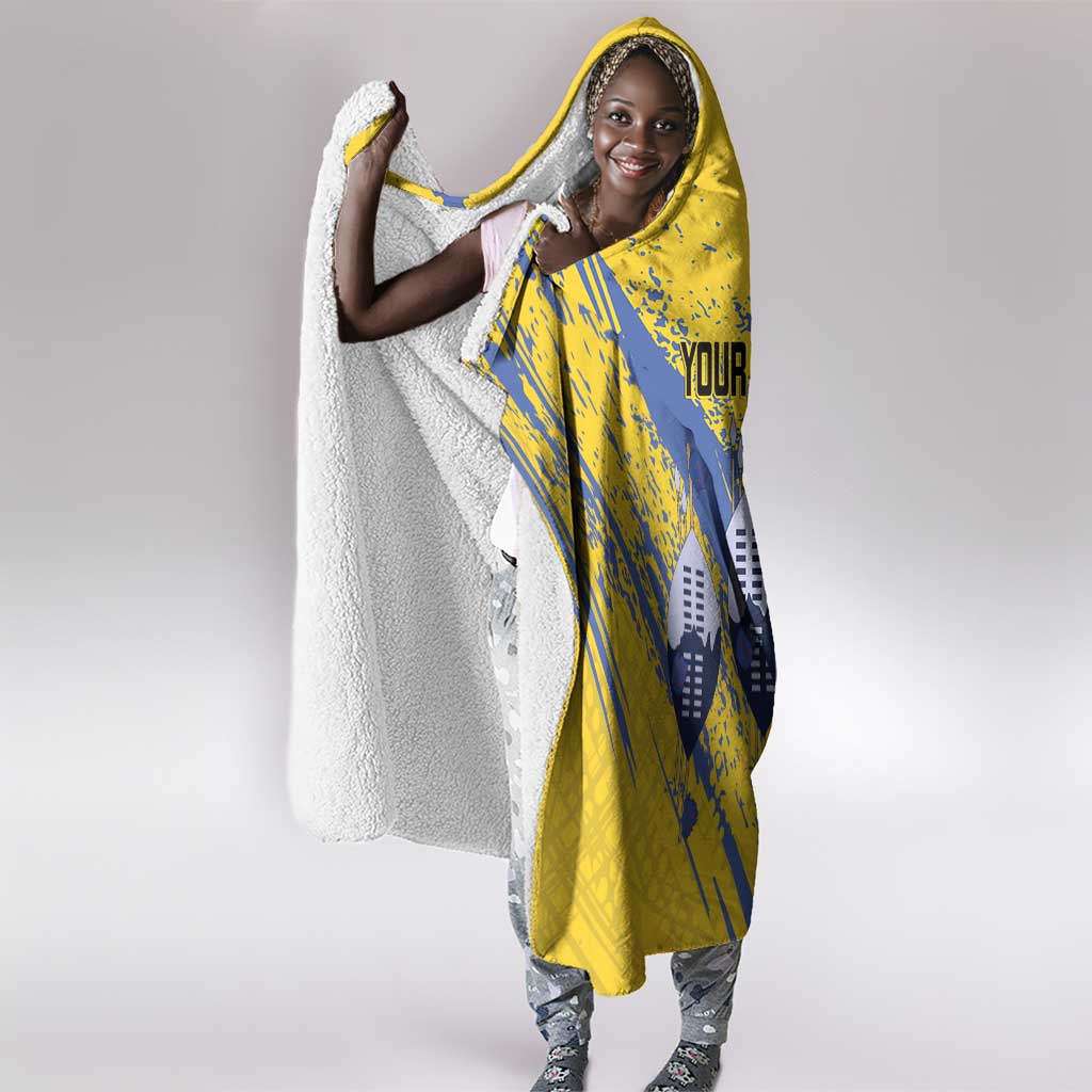 Eswatini Football Custom Hooded Blanket Sihlangu Semnikati Yellow - African Pride