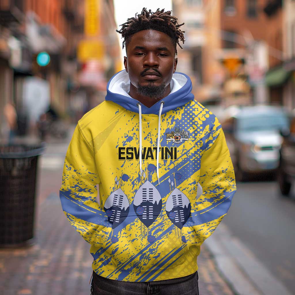 Eswatini Football Custom Hoodie Sihlangu Semnikati Yellow - African Pride