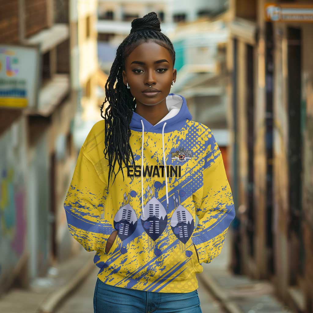 Eswatini Football Custom Hoodie Sihlangu Semnikati Yellow - African Pride