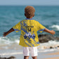 Eswatini Football Custom Kid Hawaiian Shirt Sihlangu Semnikati Yellow - African Pride