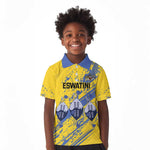 Eswatini Football Custom Kid Polo Shirt Sihlangu Semnikati Yellow - African Pride