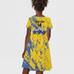Eswatini Football Custom Kid Short Sleeve Dress Sihlangu Semnikati Yellow - African Pride