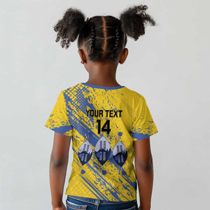 Eswatini Football Custom Kid T shirt Sihlangu Semnikati Yellow - African Pride