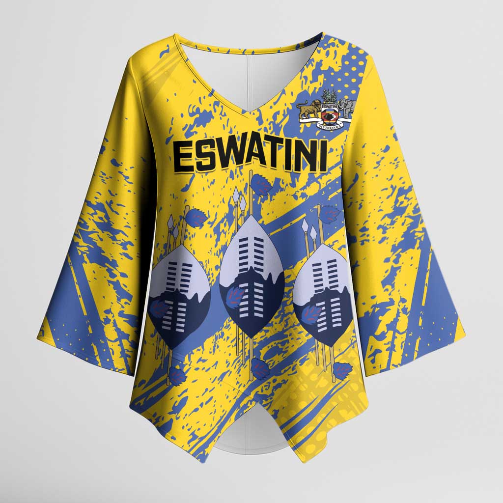 Eswatini Football Custom Kimono Sleeve Blouse Sihlangu Semnikati Yellow