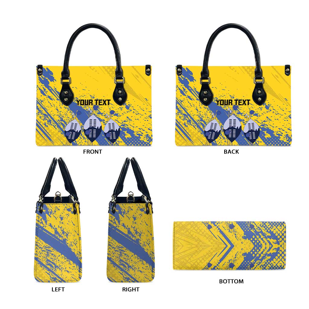 Eswatini Football Custom Leather Bag Sihlangu Semnikati Yellow
