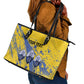 Eswatini Football Custom Leather Tote Bag Sihlangu Semnikati Yellow - African Pride