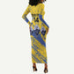 Eswatini Football Custom Long Sleeve Bodycon Dress Sihlangu Semnikati Yellow - African Pride