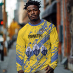 Eswatini Football Custom Long Sleeve Shirt Sihlangu Semnikati Yellow - African Pride