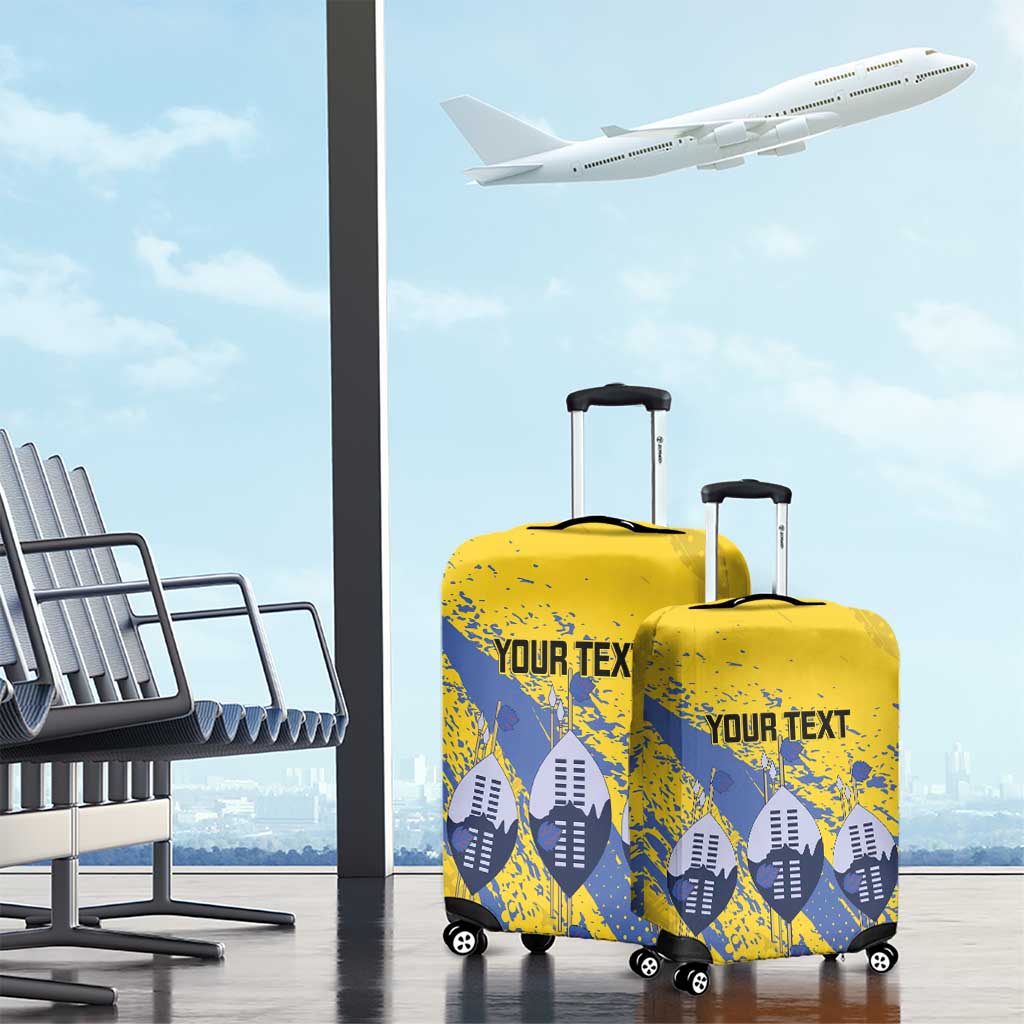 Eswatini Football Custom Luggage Cover Sihlangu Semnikati Yellow - African Pride