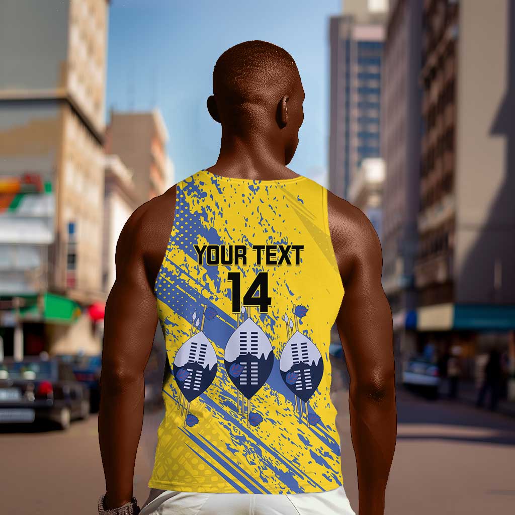 Eswatini Football Custom Men Tank Top Sihlangu Semnikati Yellow - African Pride