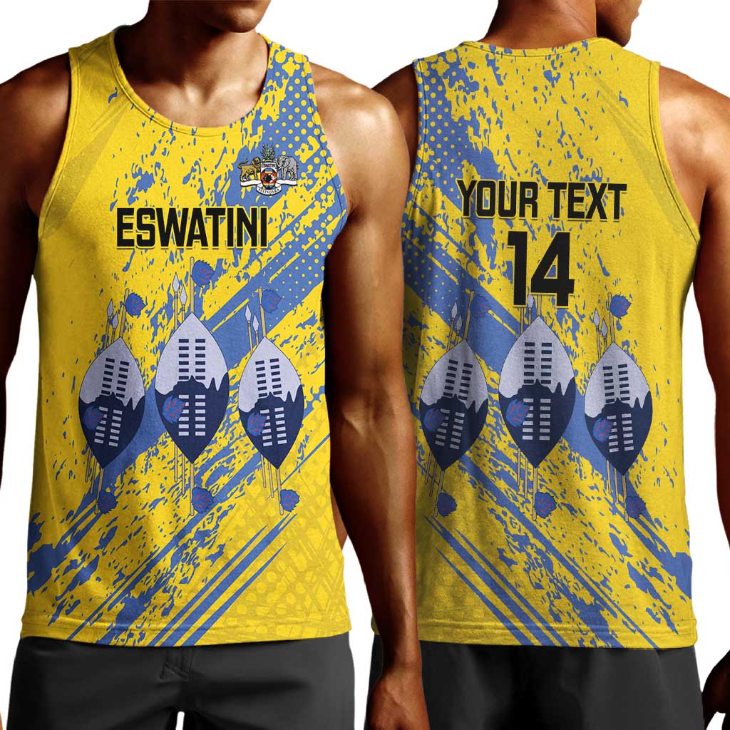 Eswatini Football Custom Men Tank Top Sihlangu Semnikati Yellow - African Pride