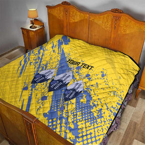 Eswatini Football Custom Quilt Sihlangu Semnikati Yellow - African Pride