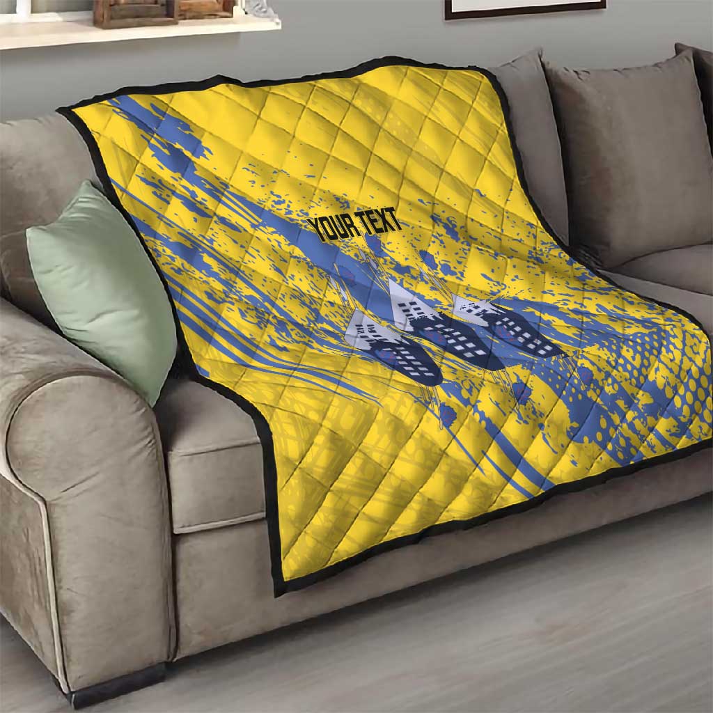 Eswatini Football Custom Quilt Sihlangu Semnikati Yellow - African Pride