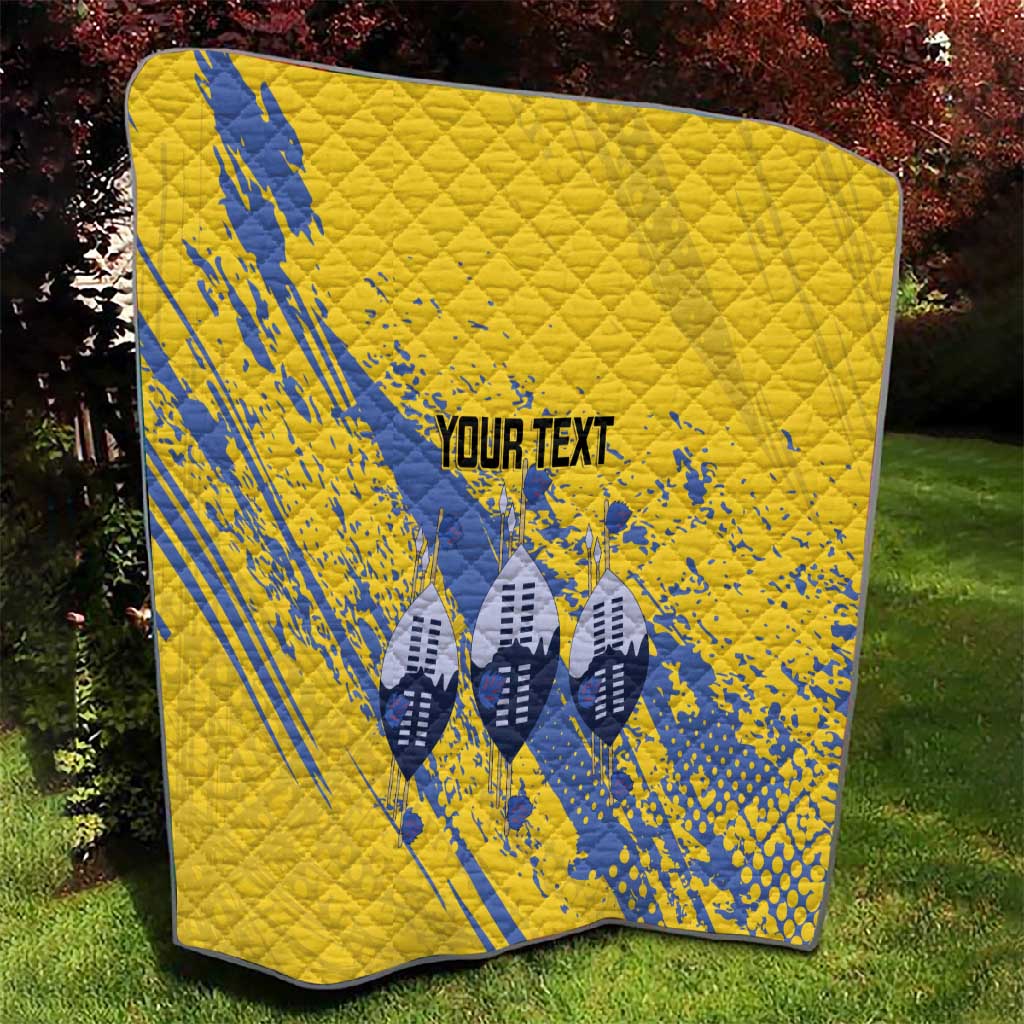 Eswatini Football Custom Quilt Sihlangu Semnikati Yellow - African Pride