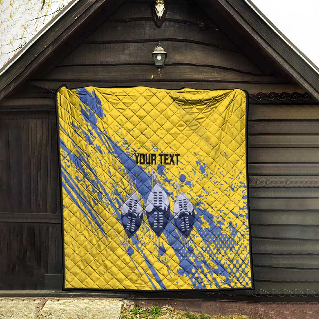 Eswatini Football Custom Quilt Sihlangu Semnikati Yellow - African Pride