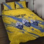 Eswatini Football Custom Quilt Bed Set Sihlangu Semnikati Yellow - African Pride