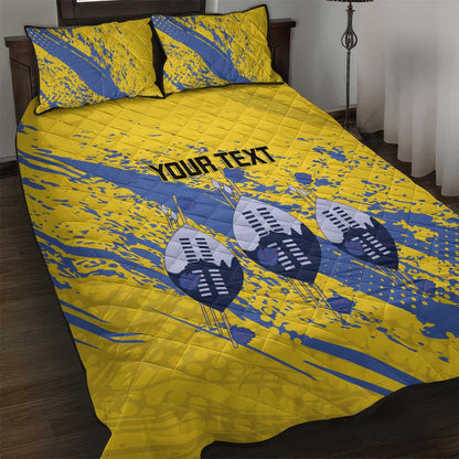 Eswatini Football Custom Quilt Bed Set Sihlangu Semnikati Yellow - African Pride