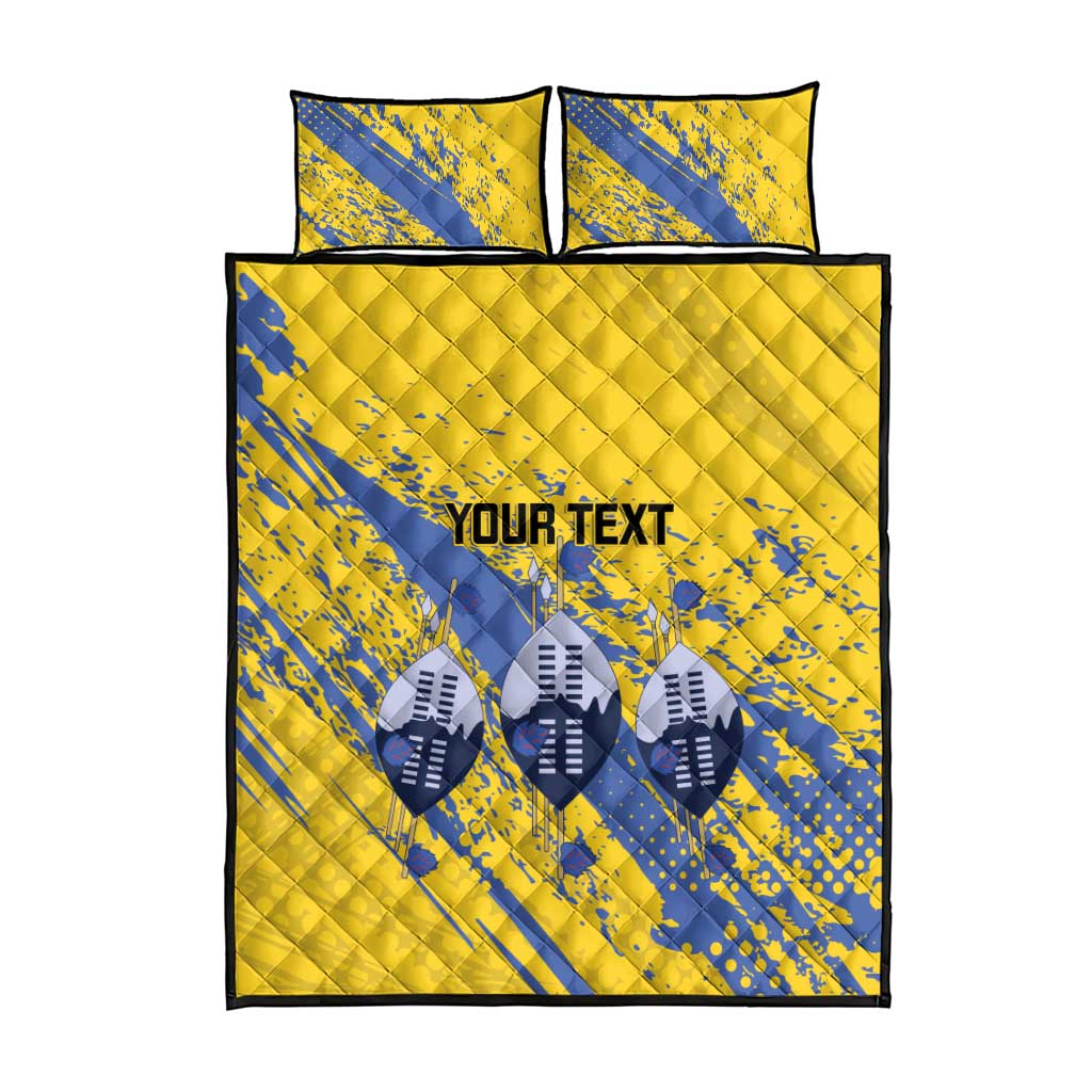 Eswatini Football Custom Quilt Bed Set Sihlangu Semnikati Yellow - African Pride