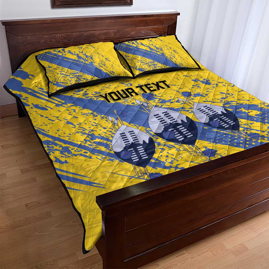 Eswatini Football Custom Quilt Bed Set Sihlangu Semnikati Yellow - African Pride