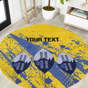 Eswatini Football Custom Round Carpet Sihlangu Semnikati Yellow - African Pride