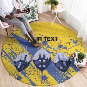 Eswatini Football Custom Round Carpet Sihlangu Semnikati Yellow - African Pride