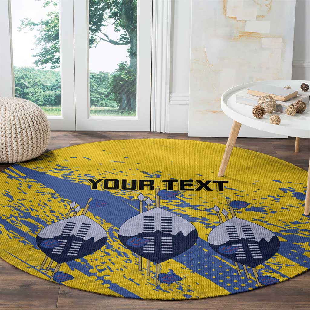 Eswatini Football Custom Round Carpet Sihlangu Semnikati Yellow - African Pride