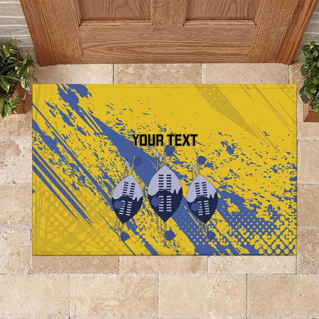 Eswatini Football Custom Rubber Doormat Sihlangu Semnikati Yellow - African Pride