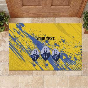 Eswatini Football Custom Rubber Doormat Sihlangu Semnikati Yellow - African Pride