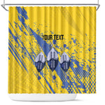 Eswatini Football Custom Shower Curtain Sihlangu Semnikati Yellow - African Pride