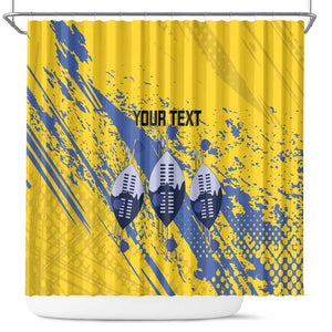 Eswatini Football Custom Shower Curtain Sihlangu Semnikati Yellow - African Pride