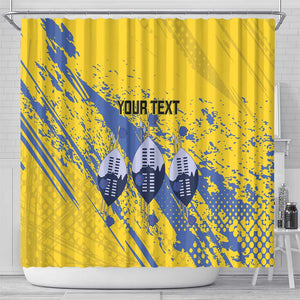 Eswatini Football Custom Shower Curtain Sihlangu Semnikati Yellow - African Pride