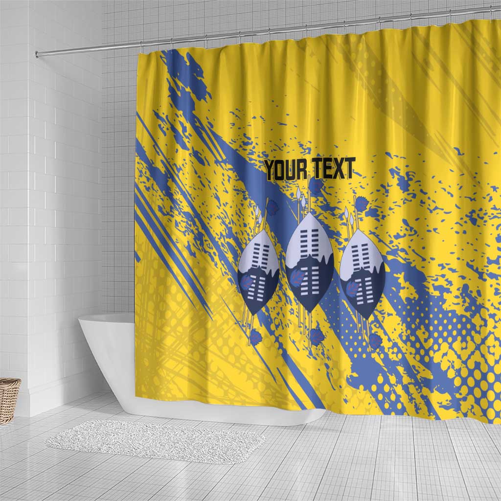Eswatini Football Custom Shower Curtain Sihlangu Semnikati Yellow - African Pride