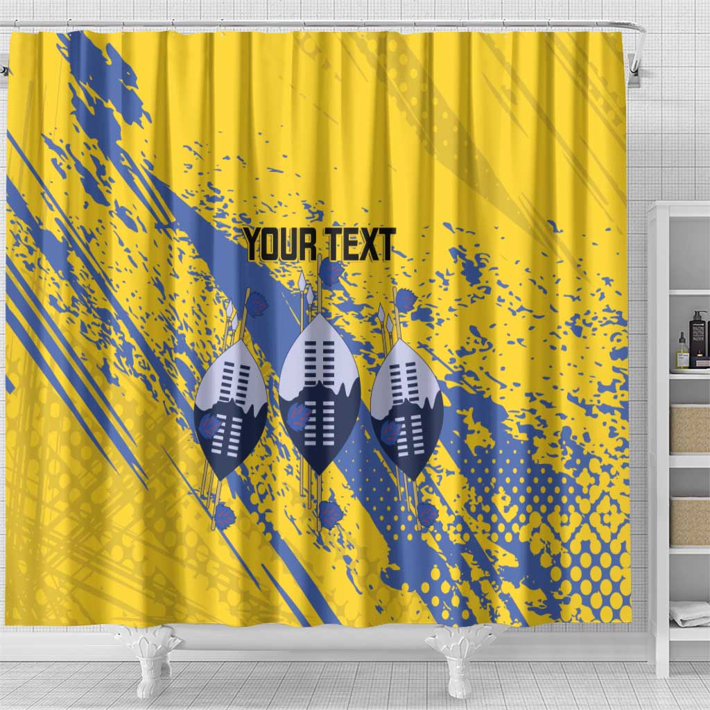 Eswatini Football Custom Shower Curtain Sihlangu Semnikati Yellow - African Pride