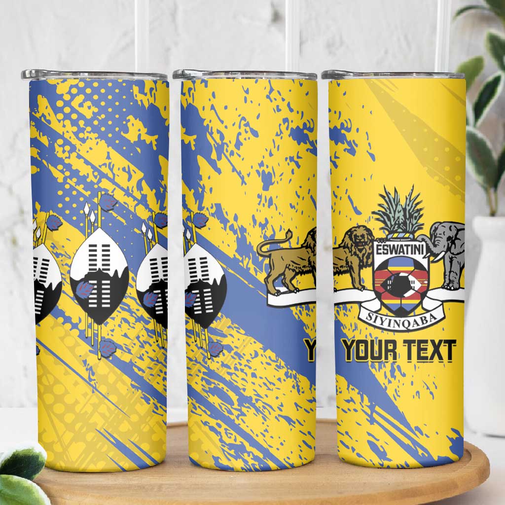 Eswatini Football Custom Skinny Tumbler Sihlangu Semnikati Yellow - African Pride