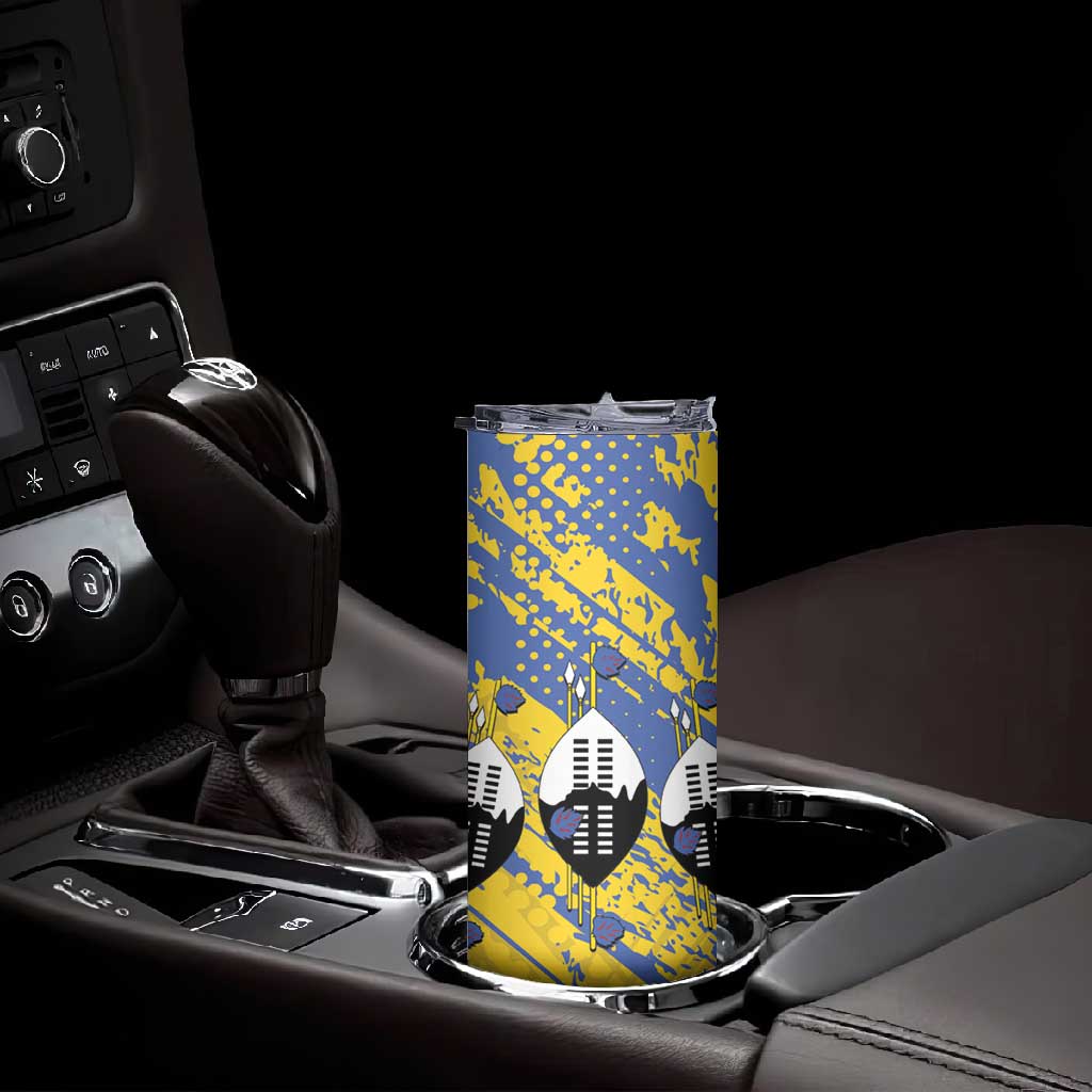 Eswatini Football Custom Skinny Tumbler Sihlangu Semnikati Yellow - African Pride
