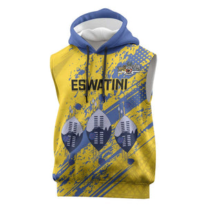 Eswatini Football Custom Sleeveless Hoodie Sihlangu Semnikati Yellow - African Pride