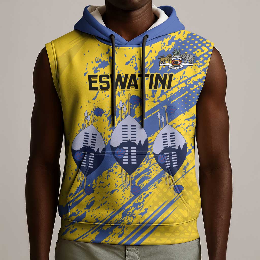 Eswatini Football Custom Sleeveless Hoodie Sihlangu Semnikati Yellow - African Pride