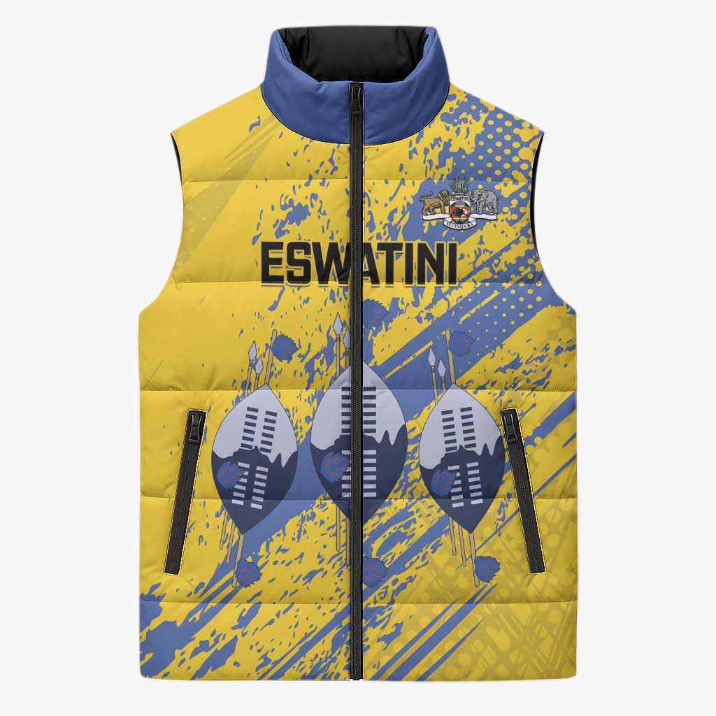 Eswatini Football Custom Sleeveless Puffer Jacket Sihlangu Semnikati Yellow
