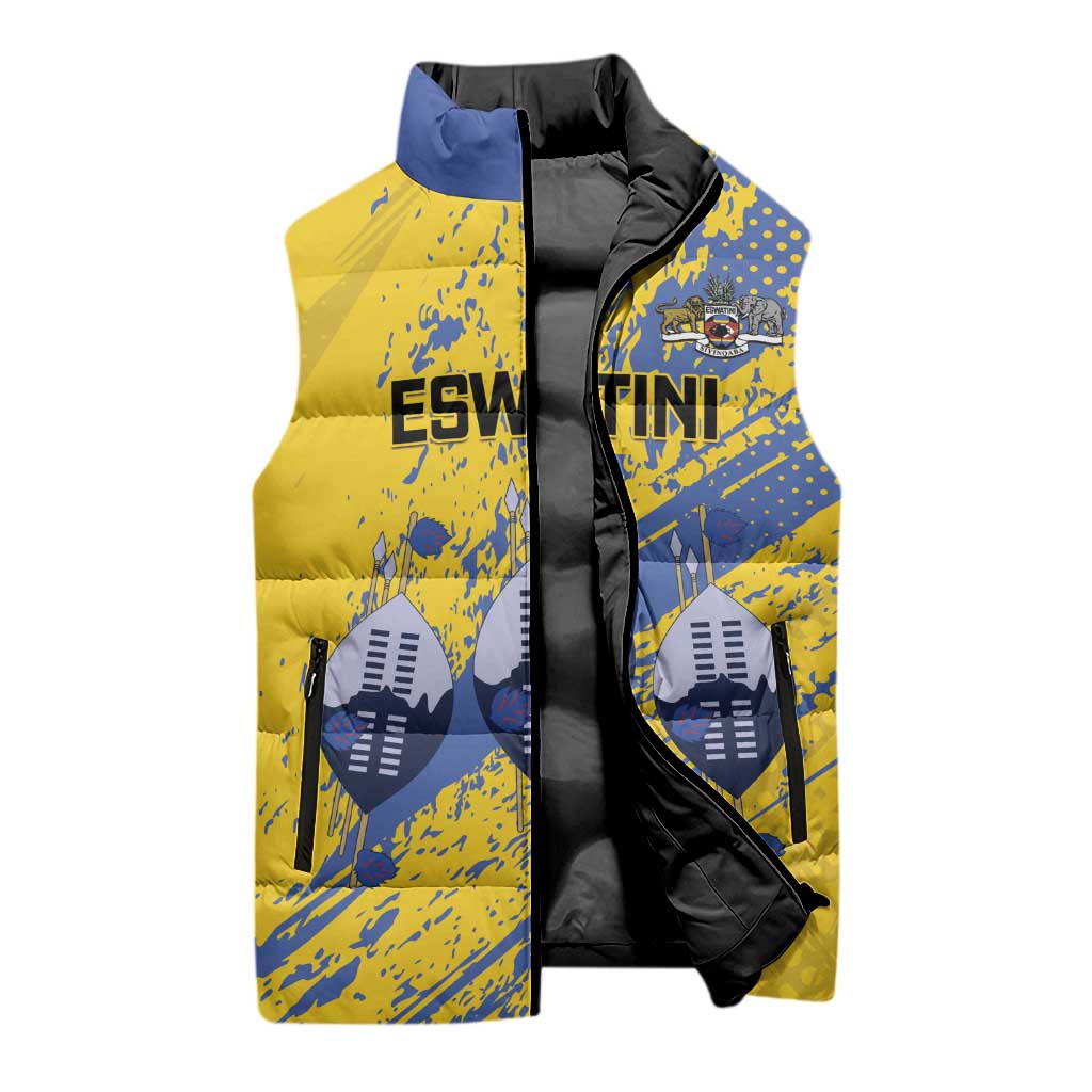 Eswatini Football Custom Sleeveless Puffer Jacket Sihlangu Semnikati Yellow