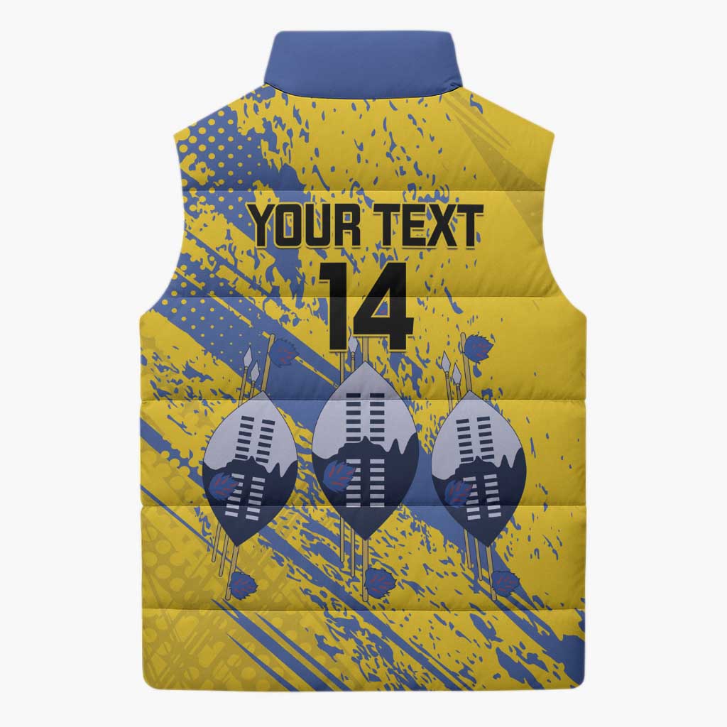 Eswatini Football Custom Sleeveless Puffer Jacket Sihlangu Semnikati Yellow